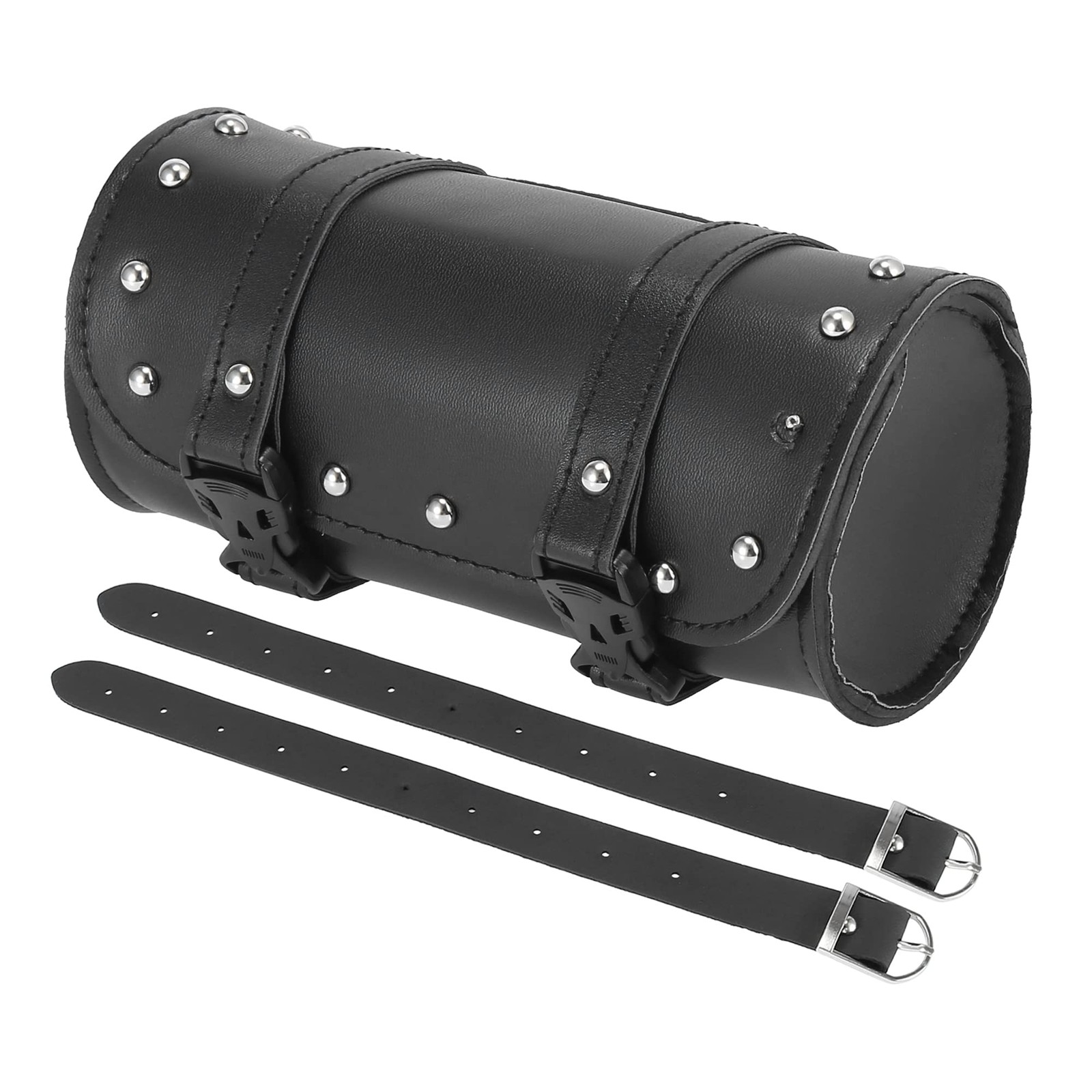 Universal Motorcycle Fork Handlebar Tool Bag Waterproof Faux Leather Black