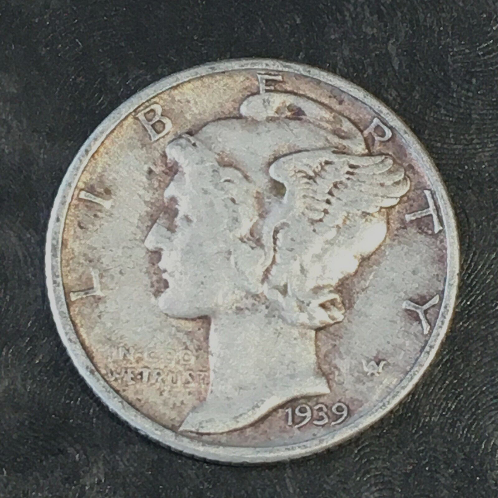 1939 Silver Mercury Dime - From old Album - High Quality Scans #o619
