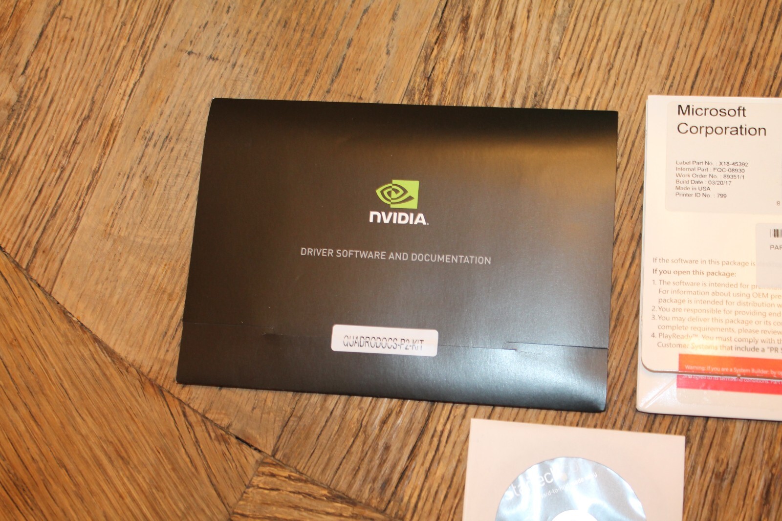Microsoft Windows Pro 64bit Installation Disk W/Nvidia Driver Software w/Startec