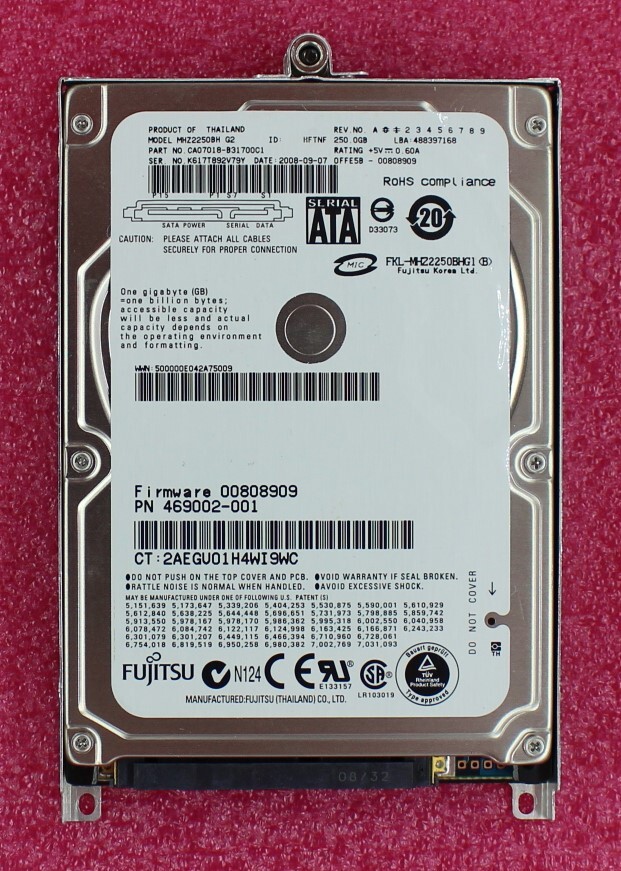 495058-001 - HP 250Gb SATA 5400rpm Hard Disk Drive 2.5 inch