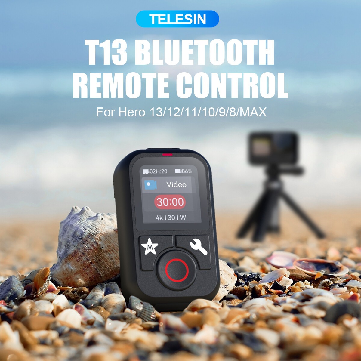 Mini Handheld Wireless Bluetooth Remote Control For GoPro Hero 13/12/11/10/9/MAX