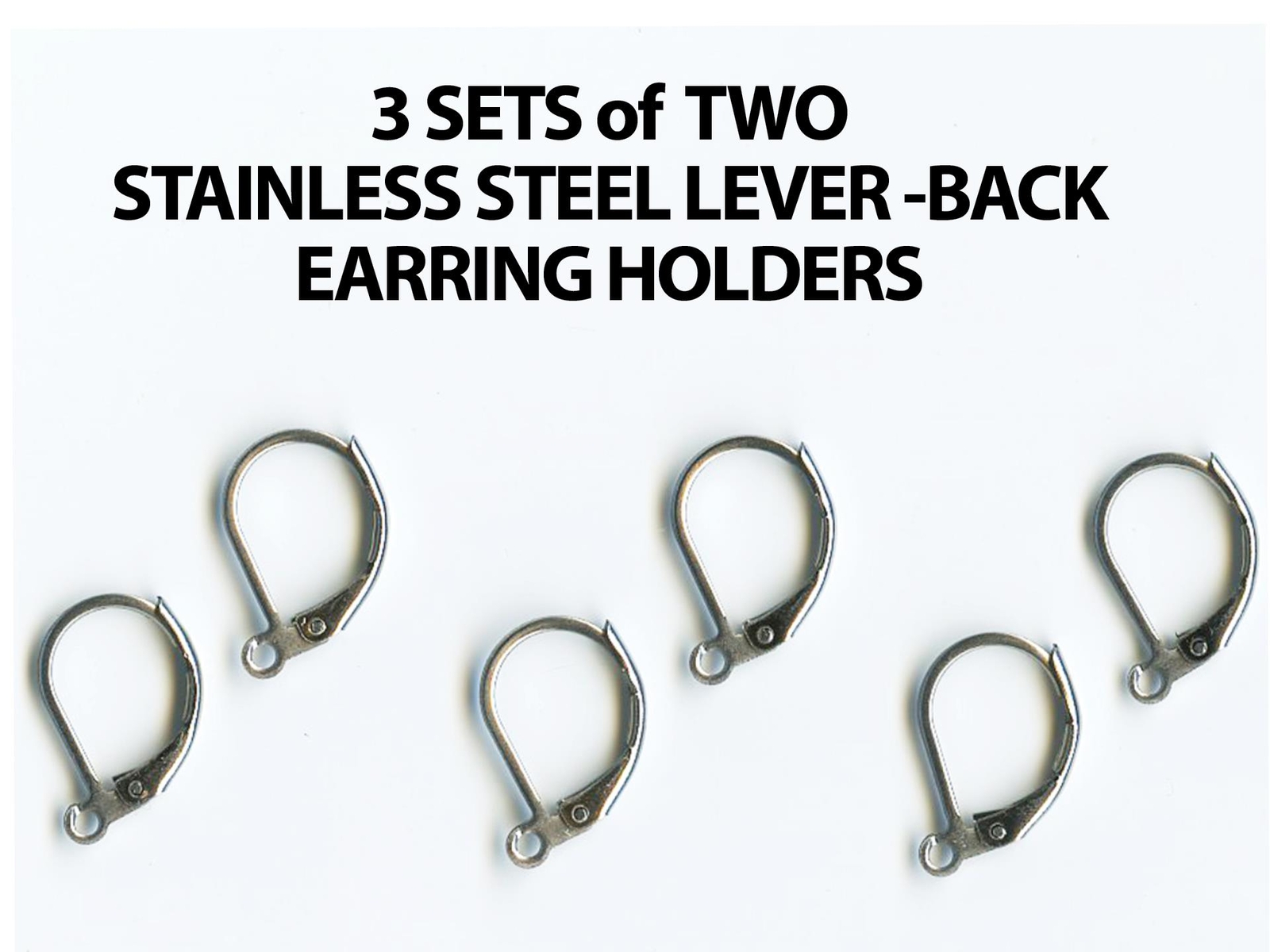 Dealer Dave Craft Supplies SURGICAL STAINESS STEEL LEVER-BACK EARRING HOLDERS