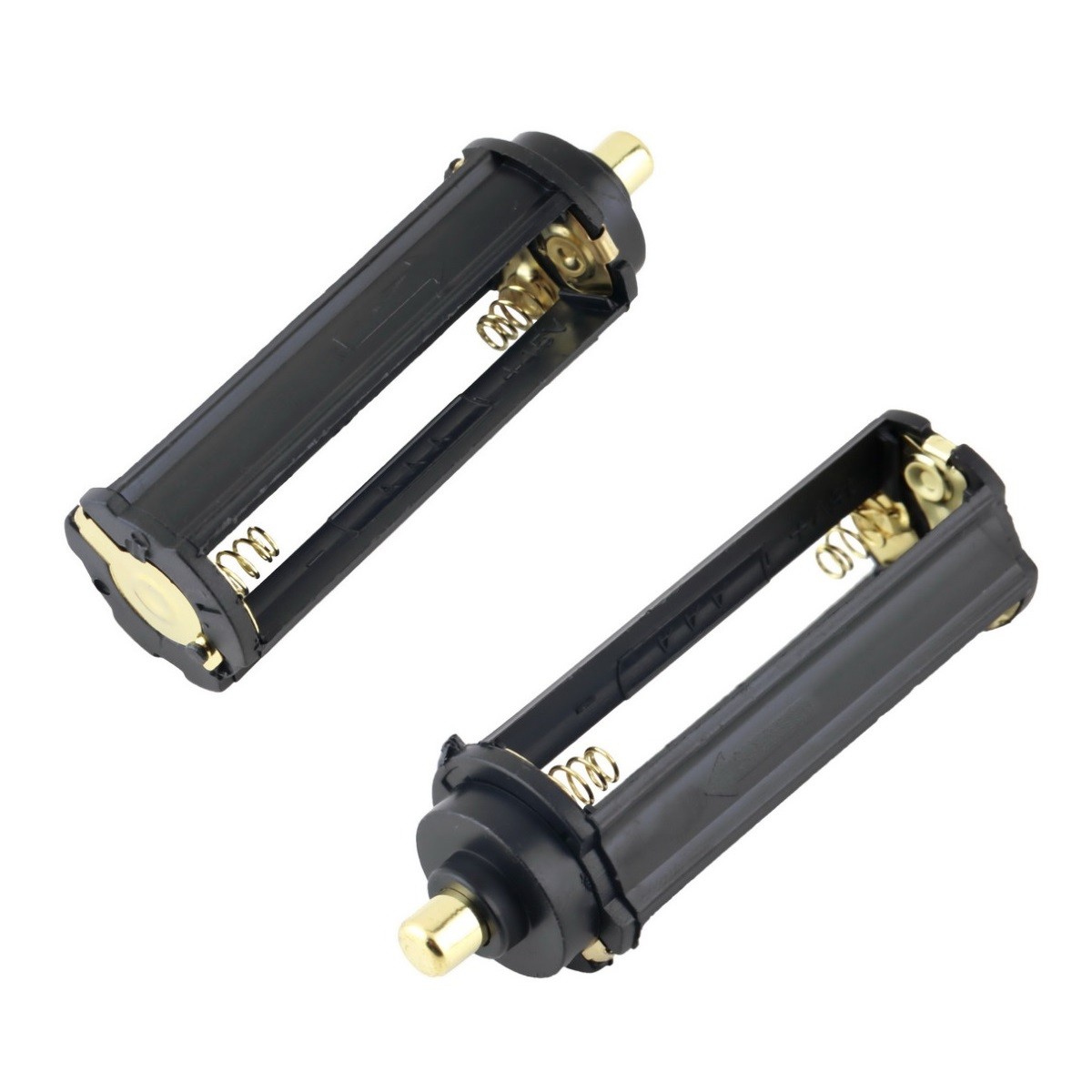 2x 3-AAA Battery Holder Cylindrical Round Circular Case Plastic 18650 Flashlight