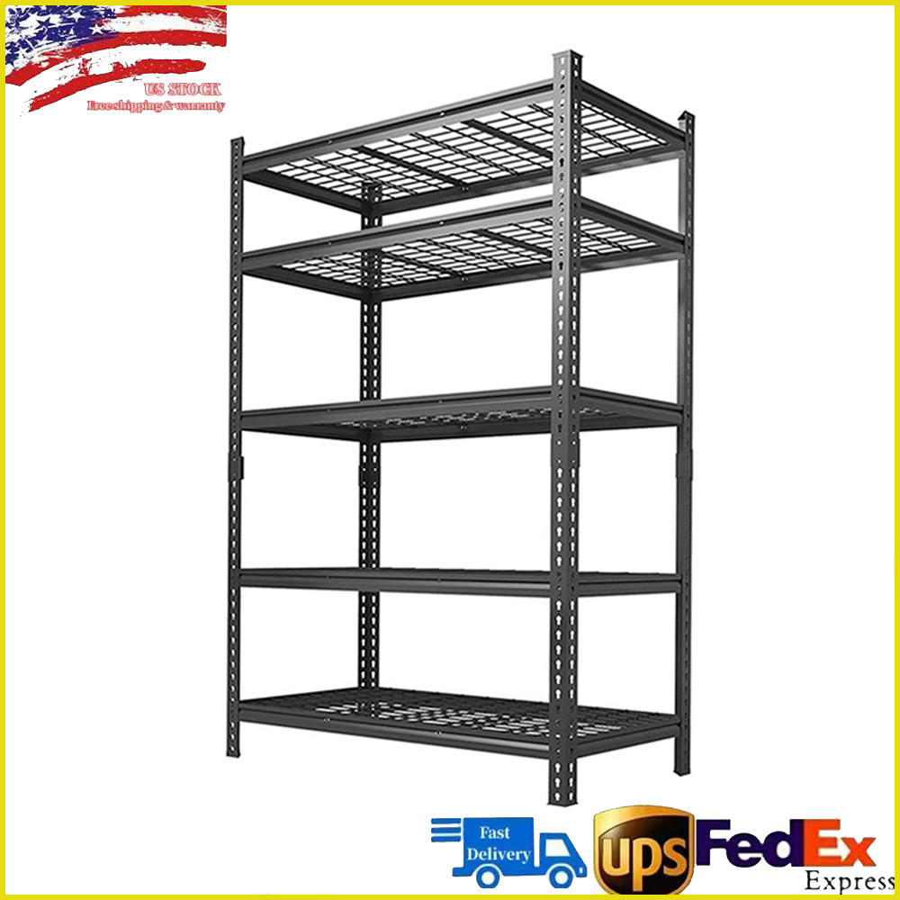5-Tier Heavy Duty Metal Shelving Unit 48"W x 24"D x72"H Adiustable Storage Rack