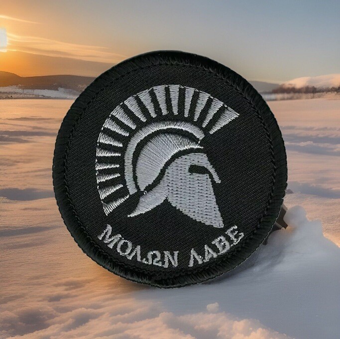 Spartan Molon Labe μολὼν λαβέ Come and Take Urban Grey Gray Iron on Patch