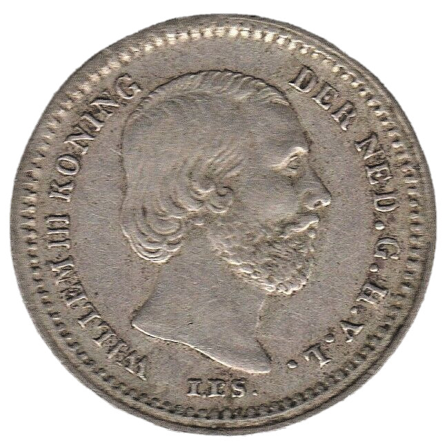 1869 Netherlands 5 Cents – Willem III Silver Dutch Coin Collectable