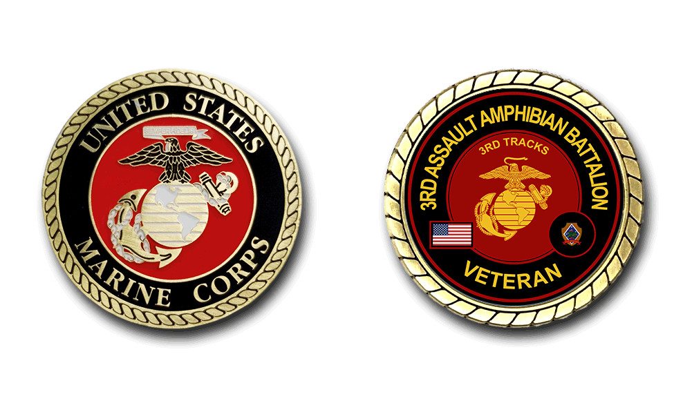 3rd Assault Amphibian Battalion Veteran Challenge Coin Officially Licensed