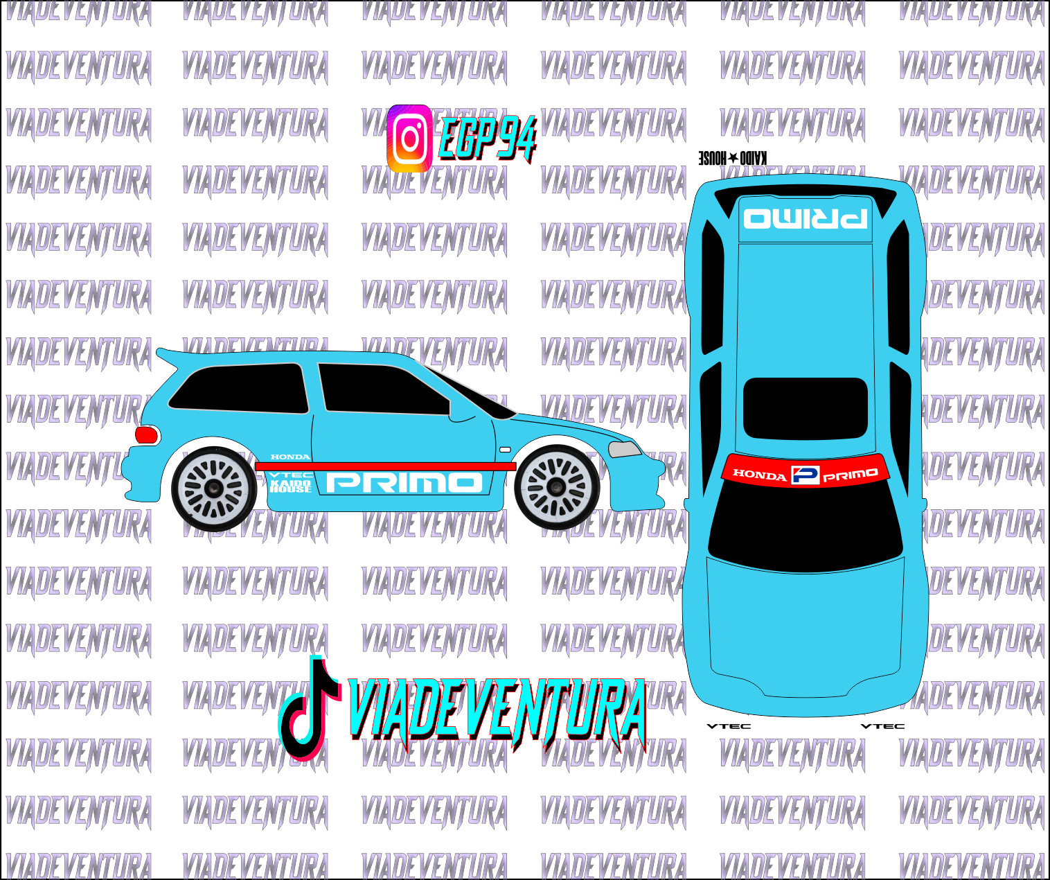 Primo 1/64 EF Civic WHITE TONER Universal WaterSlide Decal for Hot