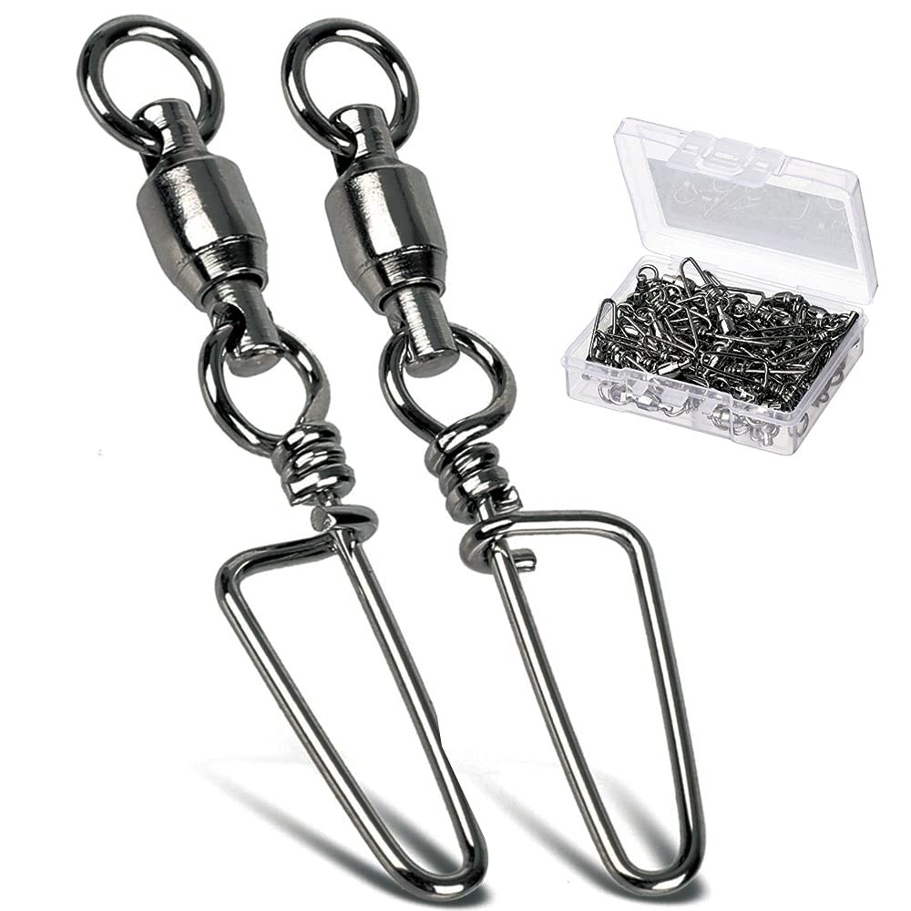 Saltwater/Freshwater Fishing Snap Swivel, 25pcs, 99lbs, Stainless Steel, Corr...
