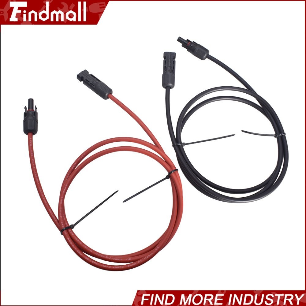 Findmall 1 Pair 15FT Durable Solar Panel Extension Cable Wire Connector 12AWG