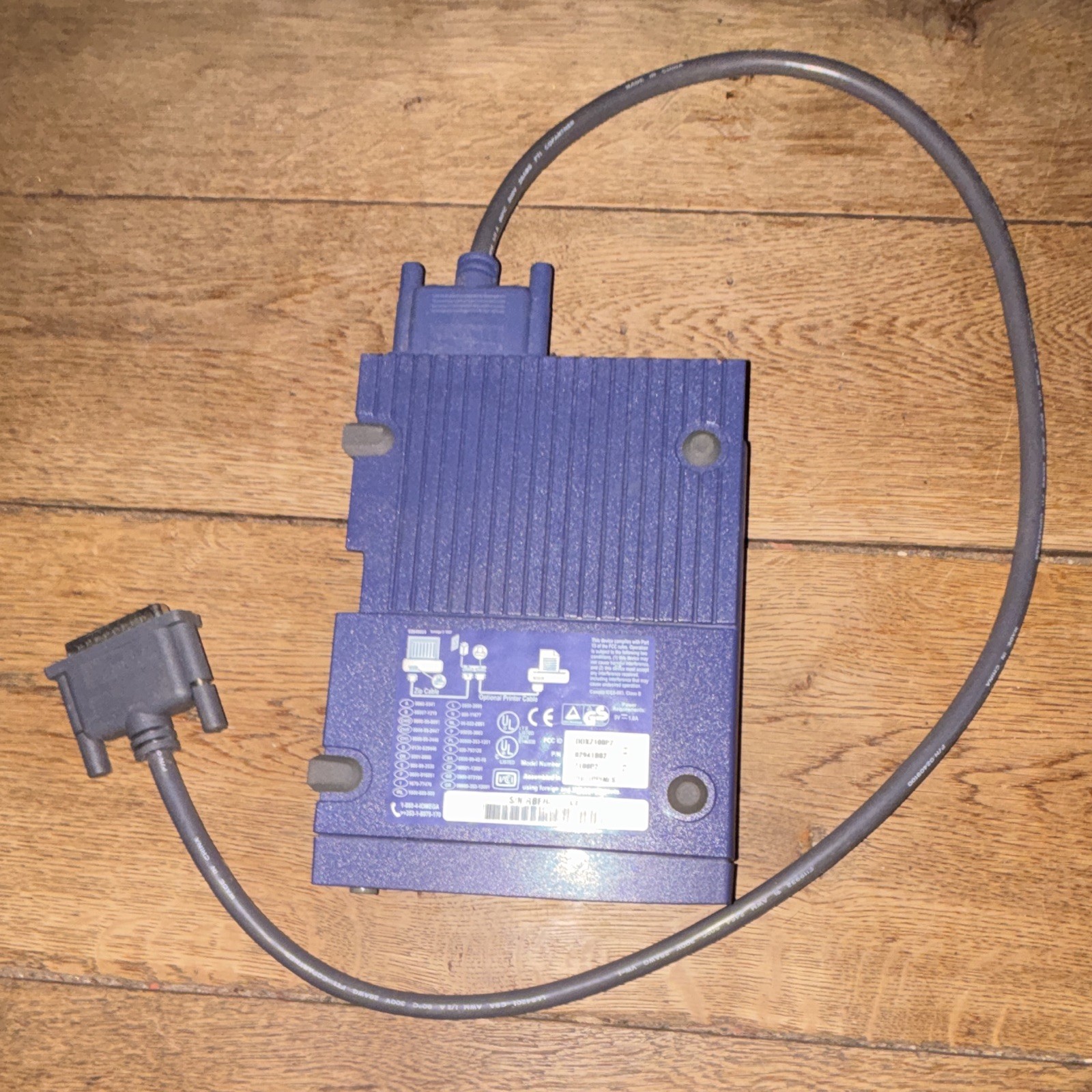 Iomega Zip 100 External Parallel Zip Drive 100MB Removable Blue PC/Mac Z100P2