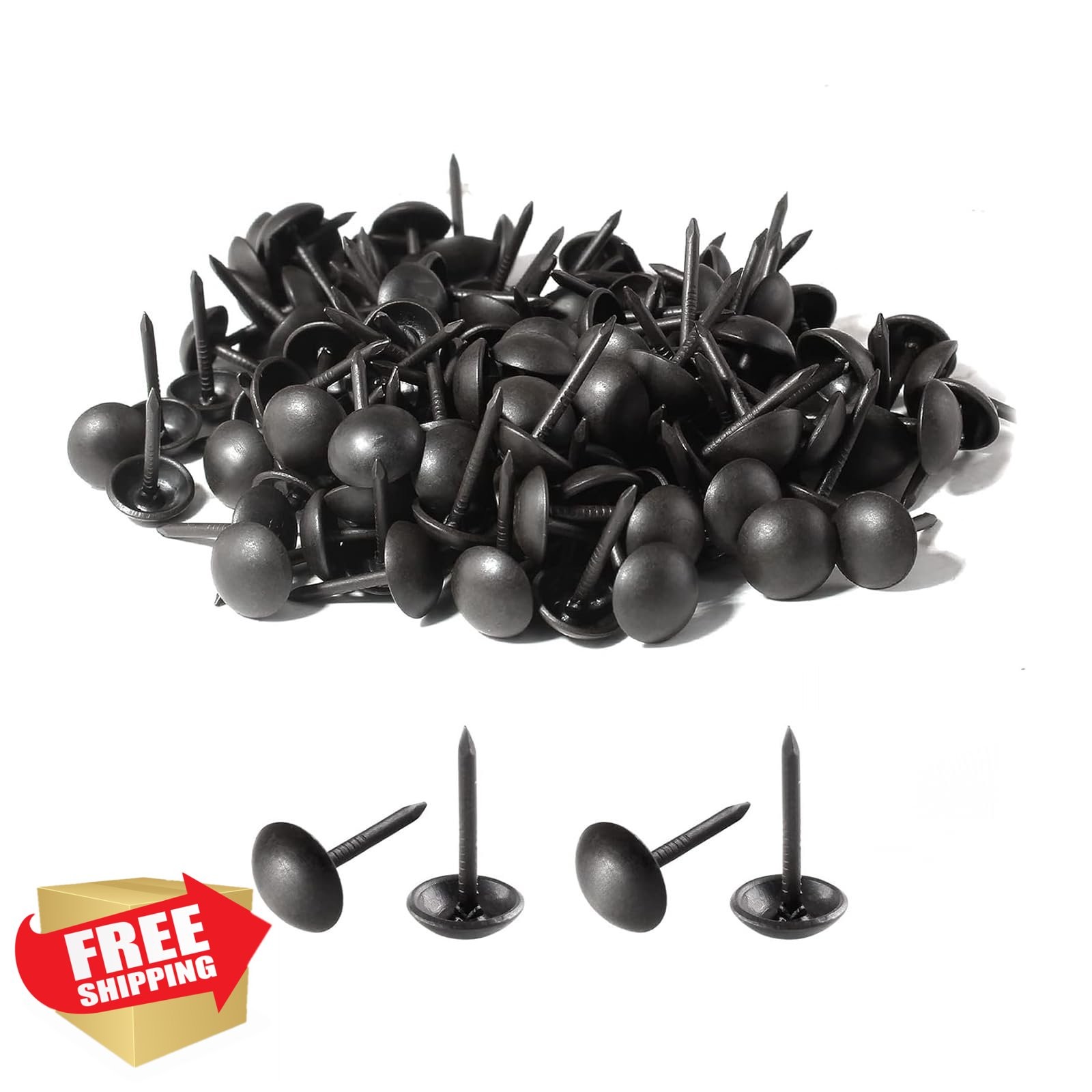 Premium Black Thumb Tacks Extra Long Push Pins Heavy Duty 100pc