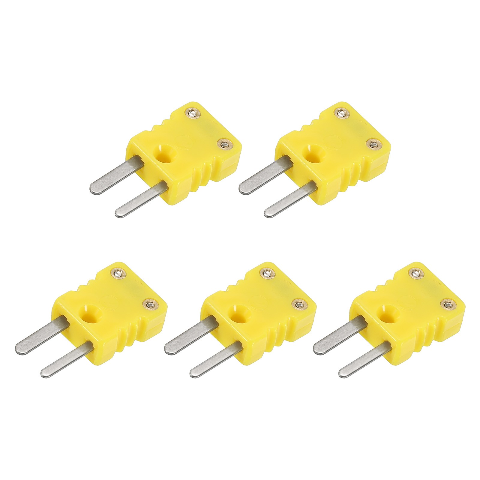 K Type Thermocouple Wire Connectors Male Plug 120°C(248°F) Yellow 5pcs