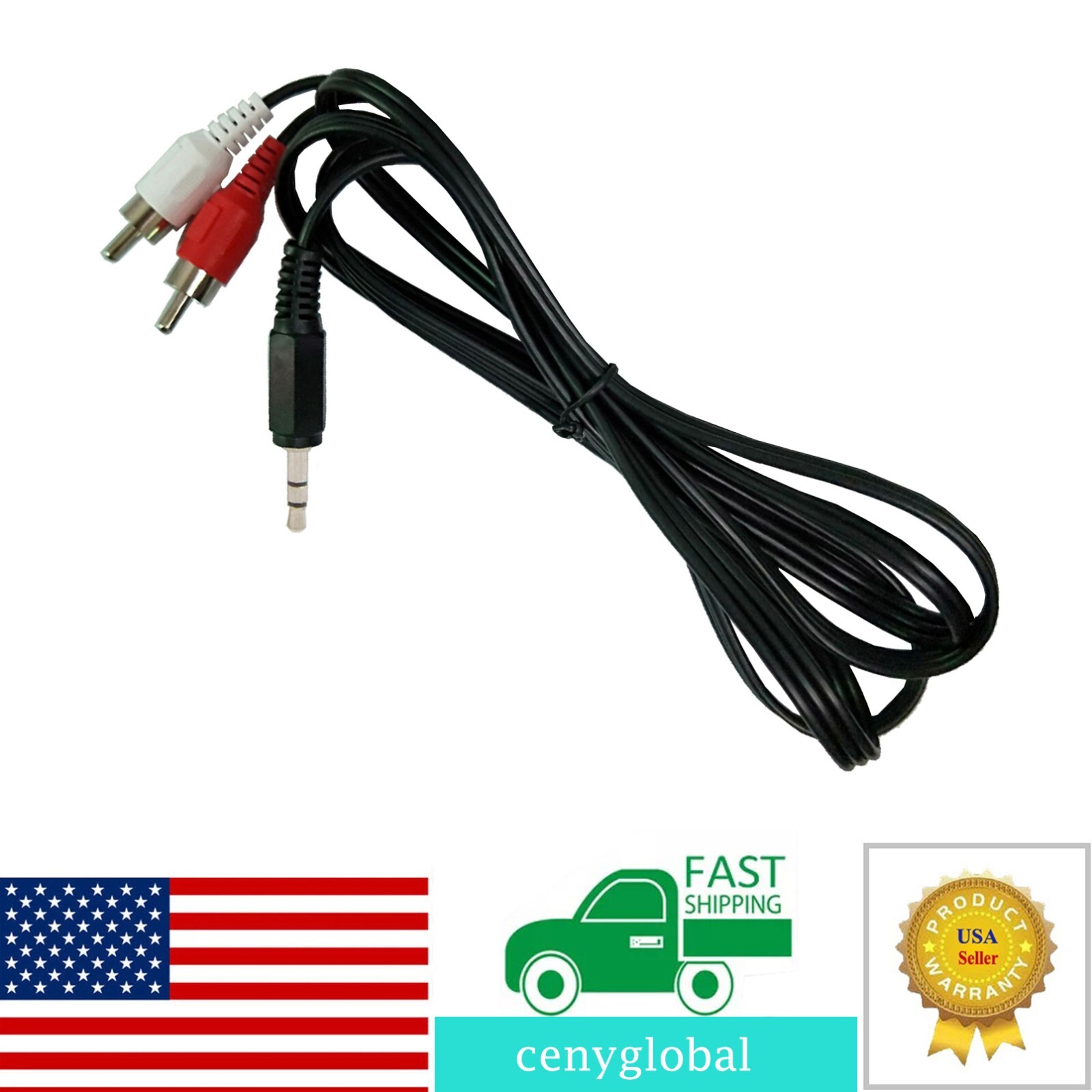 Audio Y Cable Stereo Cord For Bose Companion 2 Series II, III, 2, 3 PC Speakers