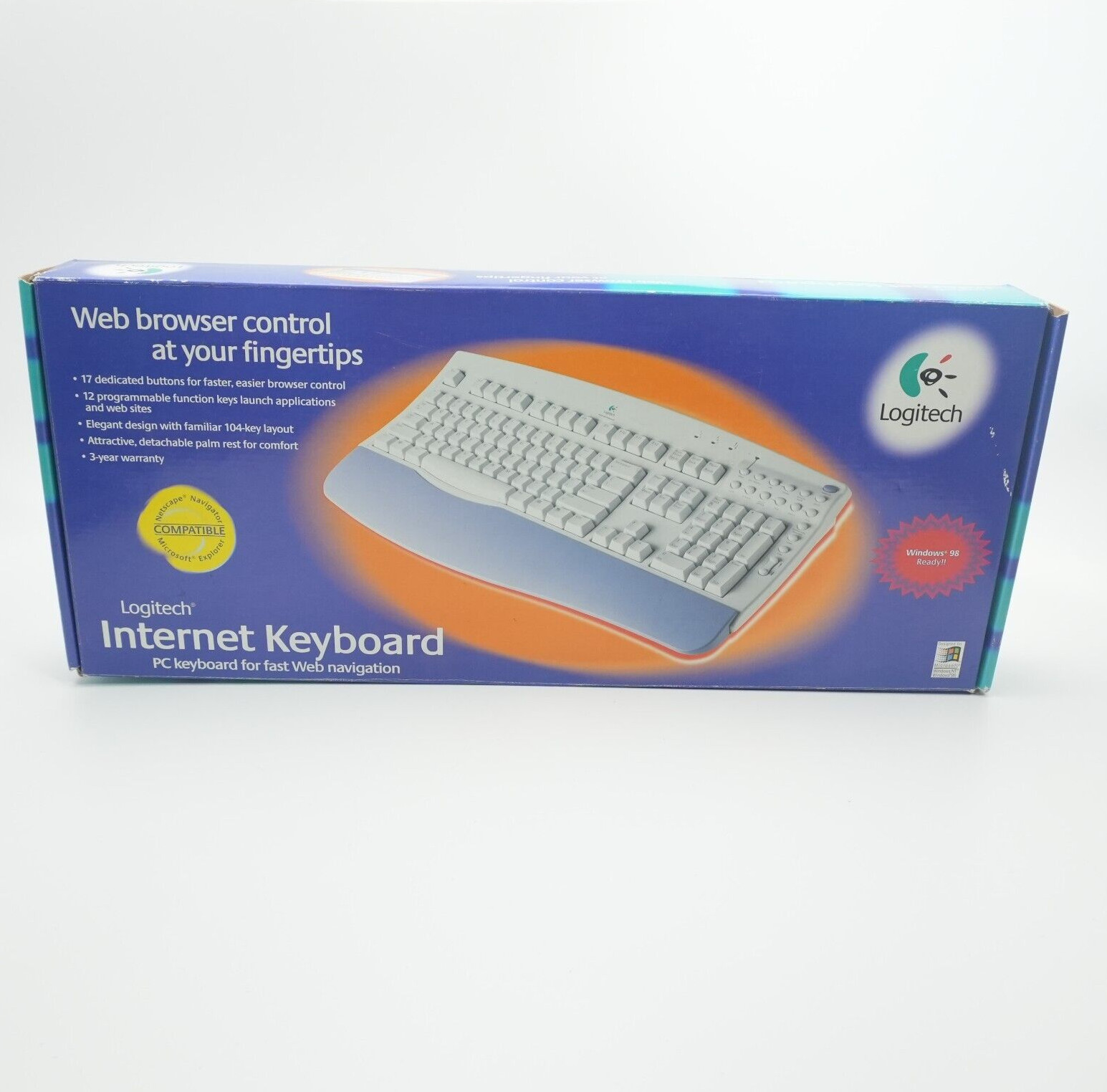 Vintage Logitech Mechanical Internet Keyboard SK-2500 Y-SB3 PS/2 w Box