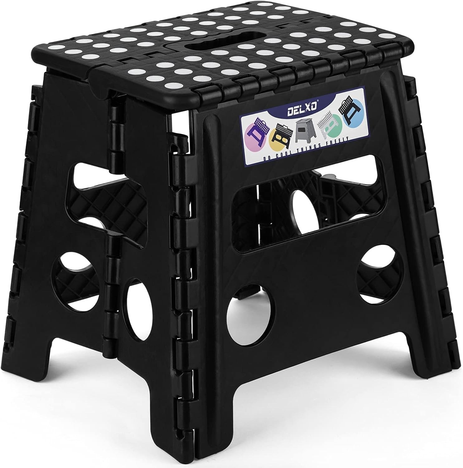 Folding Step Stool, 13 inch Non-Slip Foldable Stools Up to 300 LBS, Step Stoo...