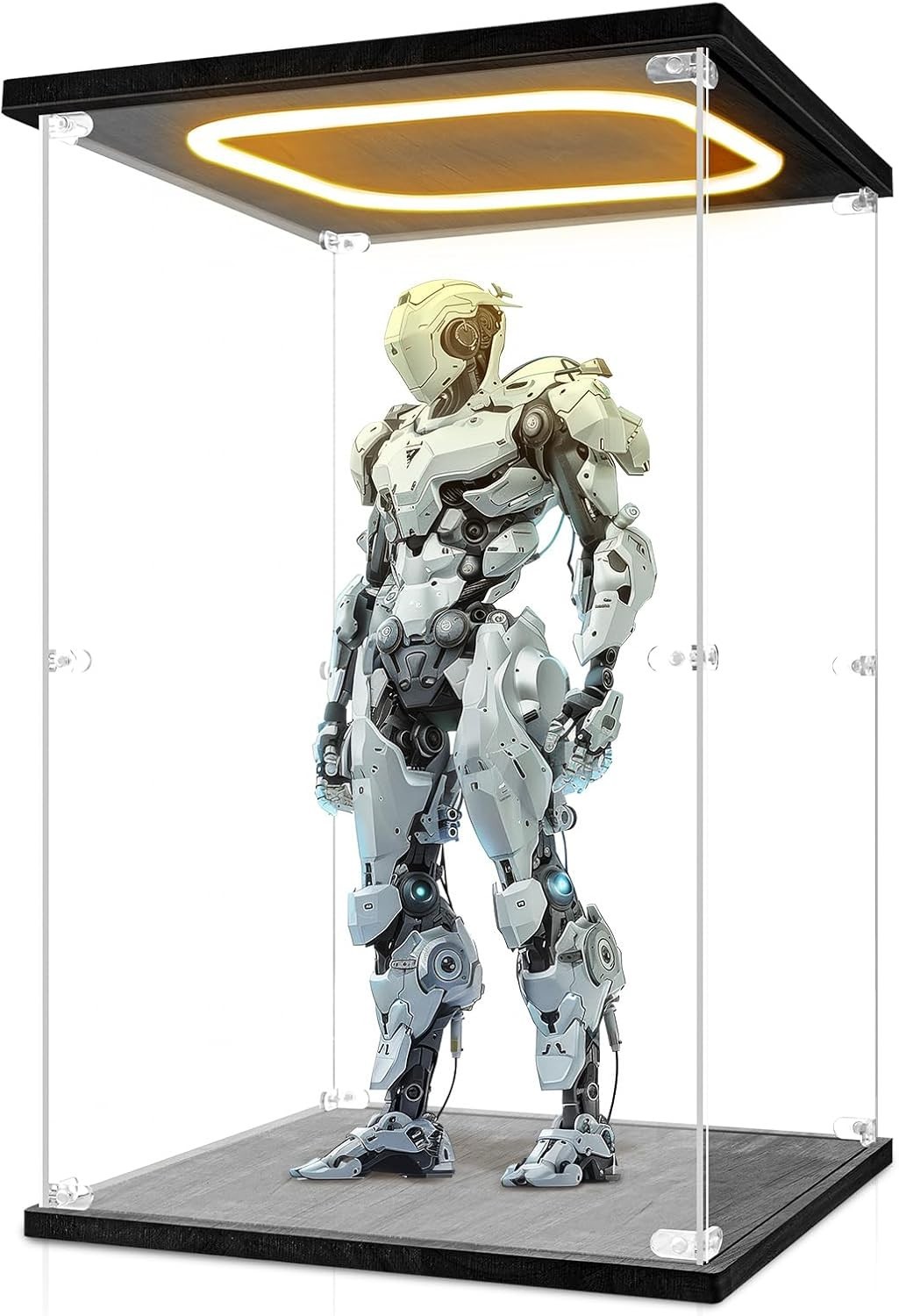 Action Figure Display Case 20" Gundam Acrylic LED Light Mecha Gunpla Toy Box