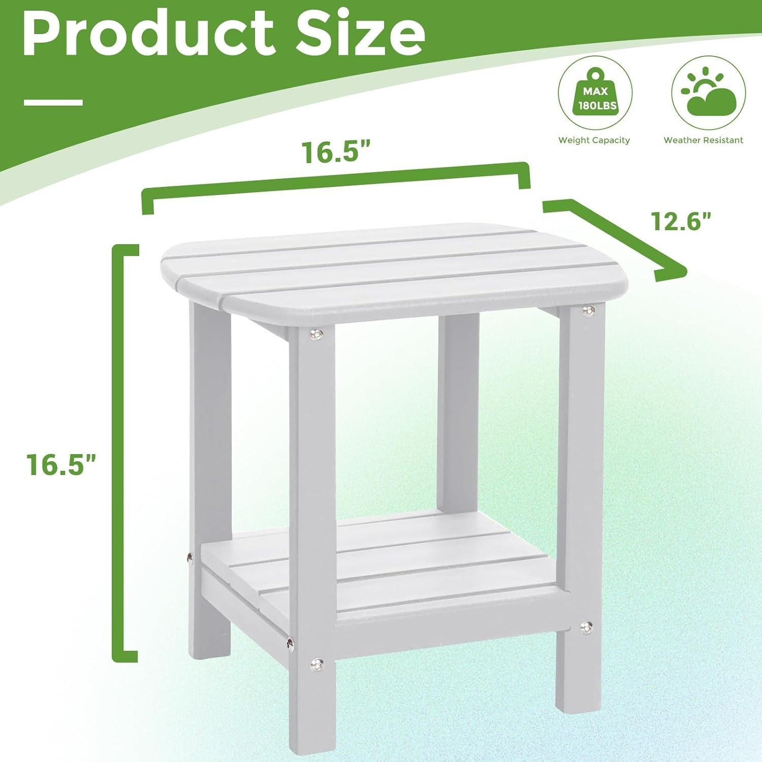 Adirondack Square Outdoor Side Table – Durable, Eco-Friendly & Weather-Resist...