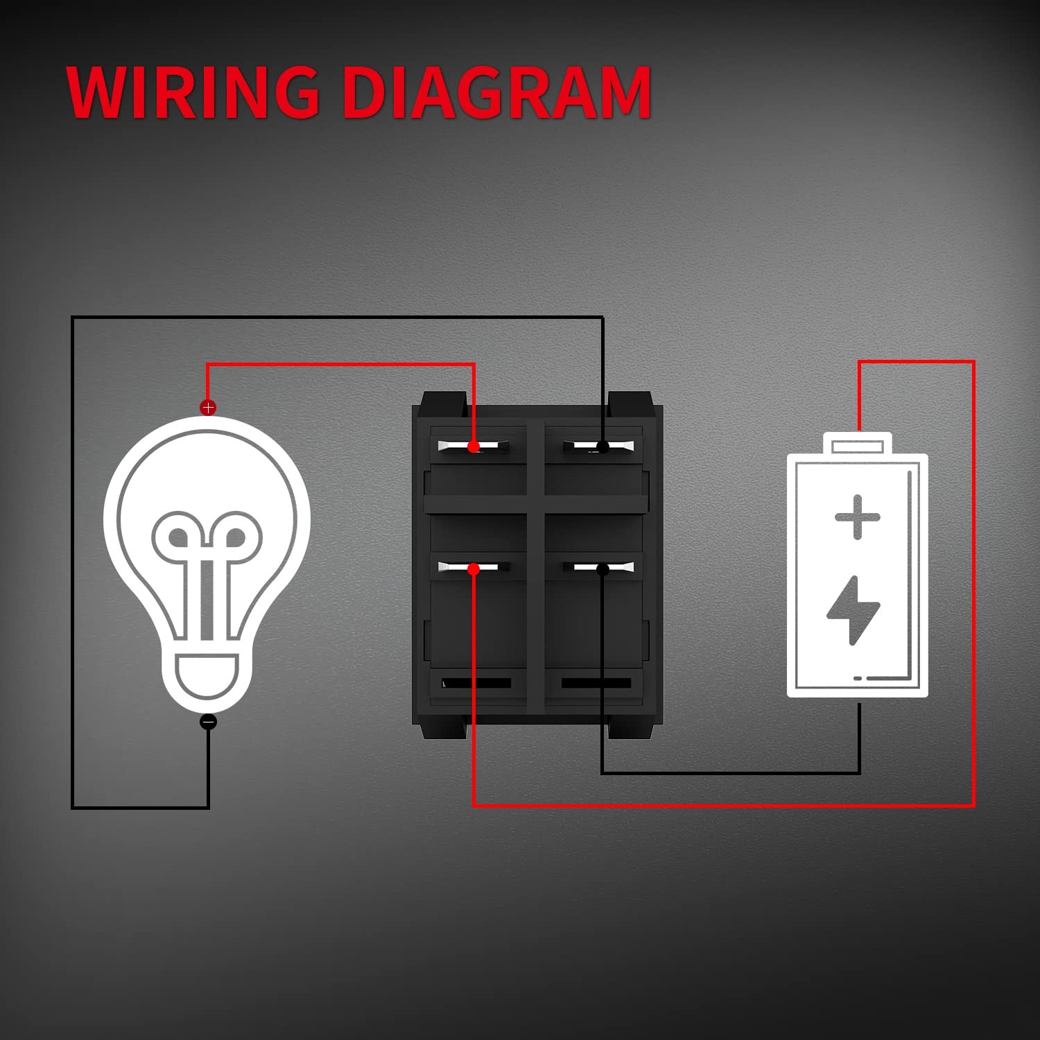 DPST Rocker Switch 40A 12V DC 4 Pin 2 Position Switch ON Off Toggle Switch 30...