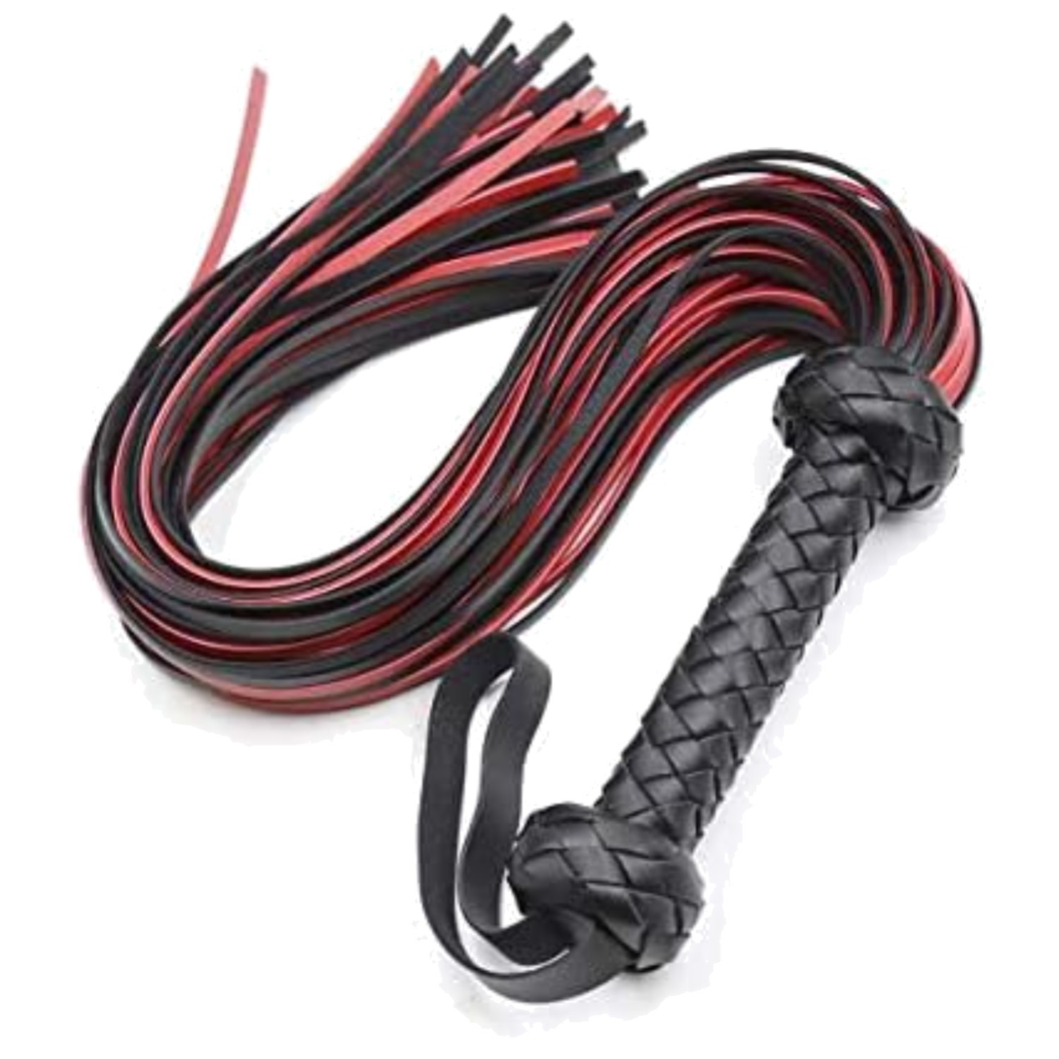 30" Leather Red Whip for Equestrian Riding