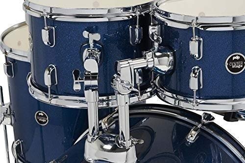 Pacific Drums Center Stage Complete Drumkit, 5 Drum Set, Royal Blue Sparkle,...