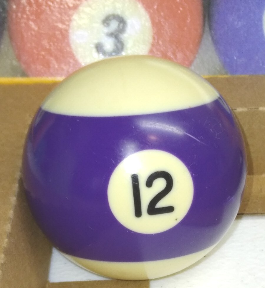 #12 Purple Stripe Individual Pool Ball Billiard 2 1/4 Regulation Minnesota FATS