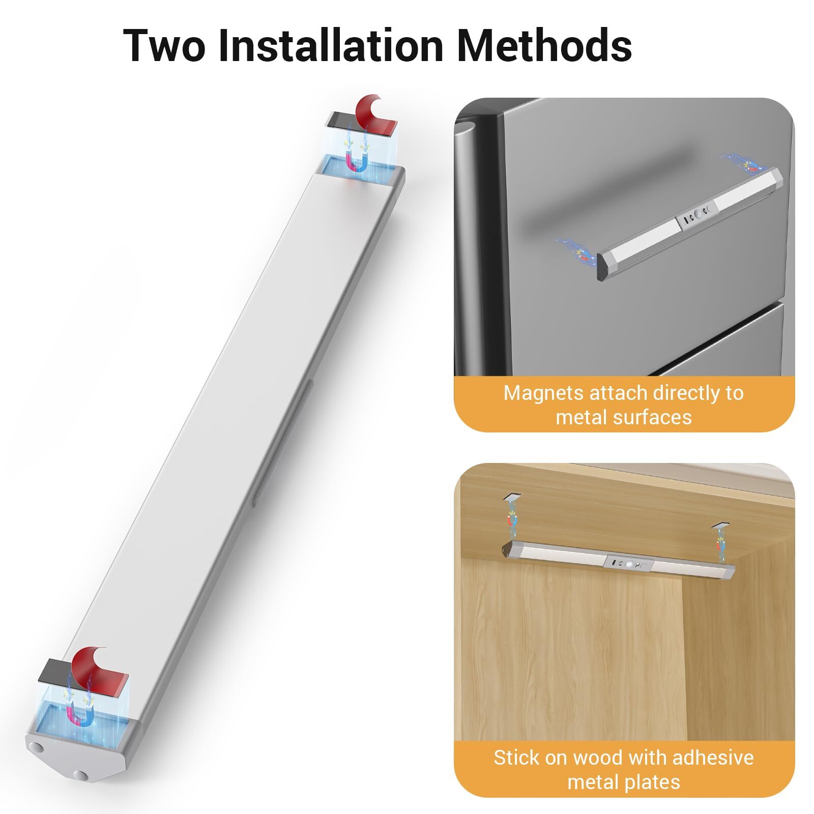 Closet Lights Motion Sensor with 3 ColorRechargeable Closet Light with Eye-Pr...