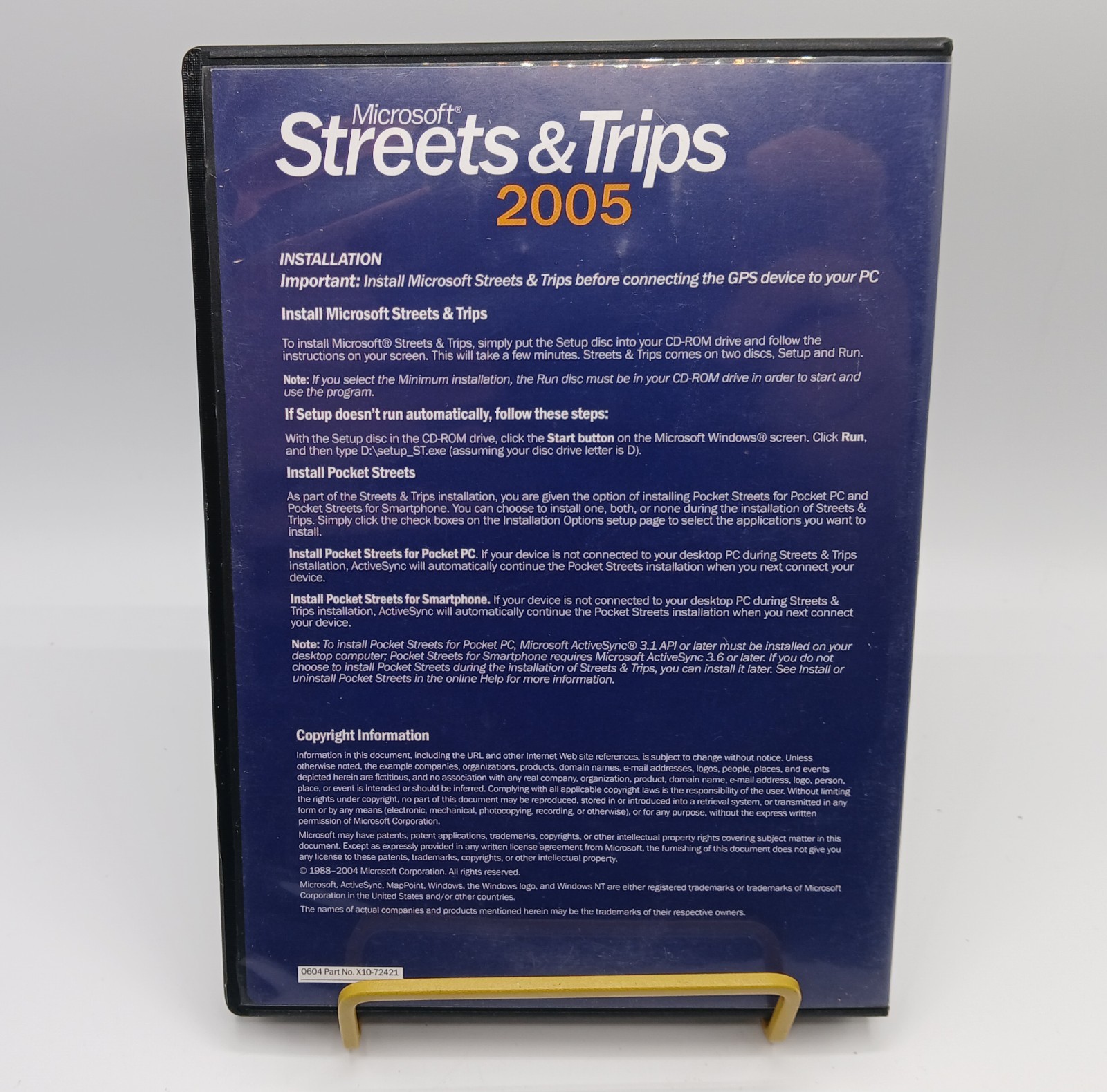 Microsoft Streets & Trips 2005 CD Rom Disc Set Only