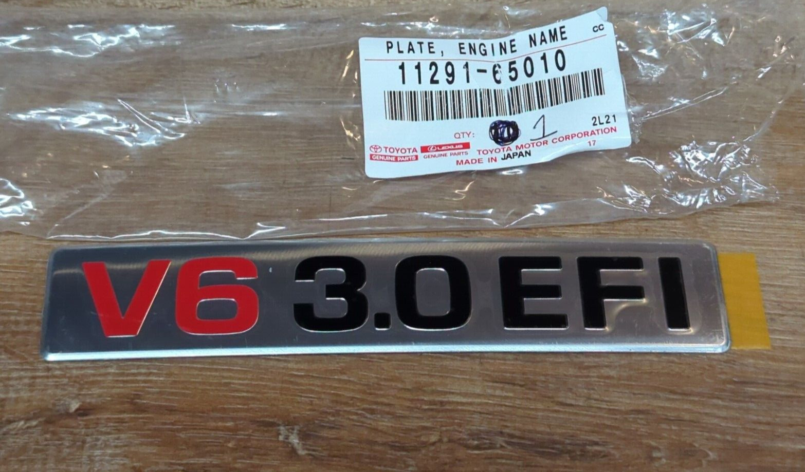 1~Toyota 4Runner Pickup Truck T100 V6 3.0L 3VZE Engine Decal Genuine 11291-65010