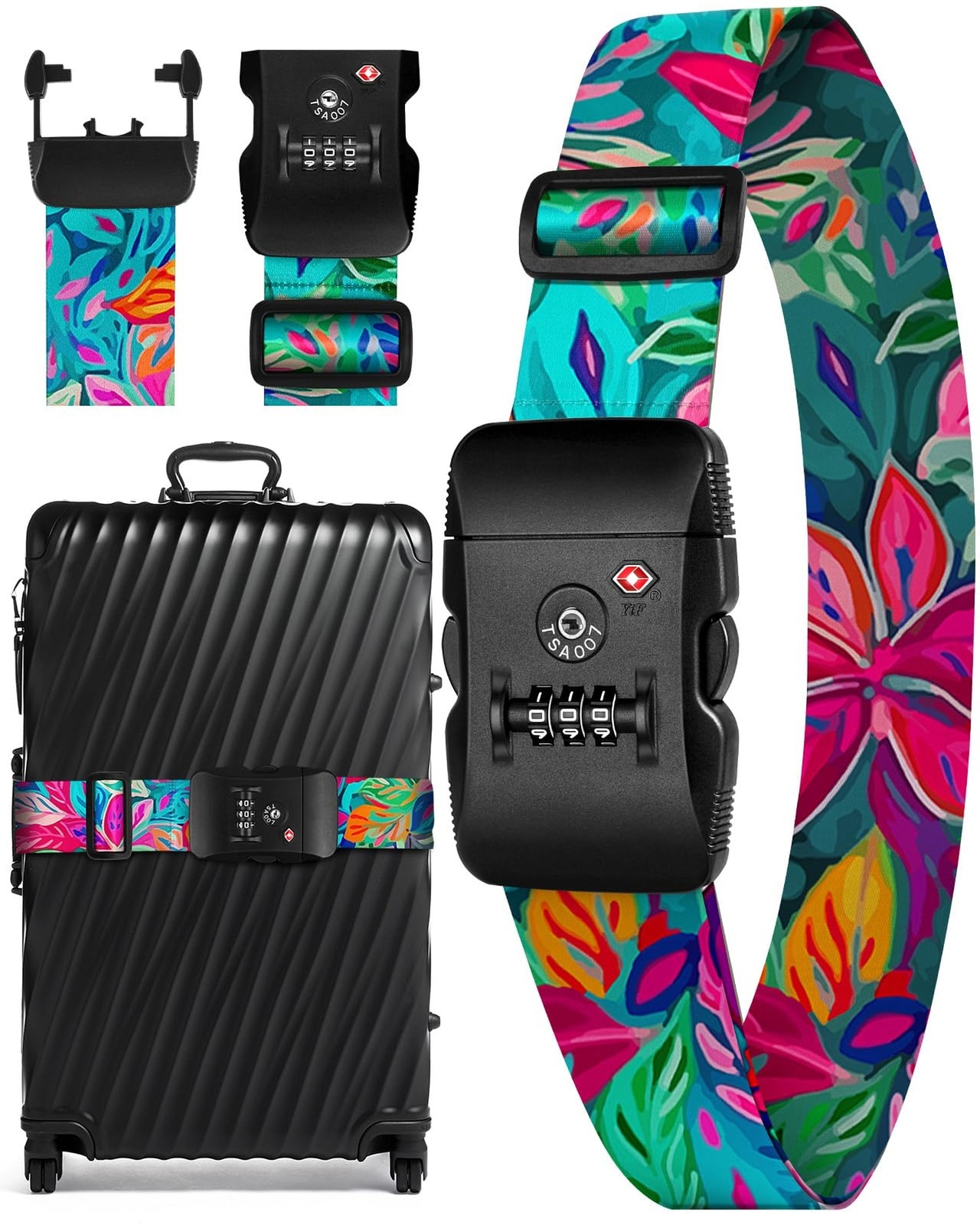 Slohif Luggage Straps TSA Lock for Suitcases - Travel Belt TSA Approved Acces...