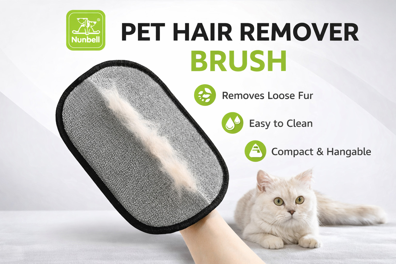 Reusable Cat Hair Removal Tool Portable Pet Grooming Gloves for Dogs Eco-Friendl