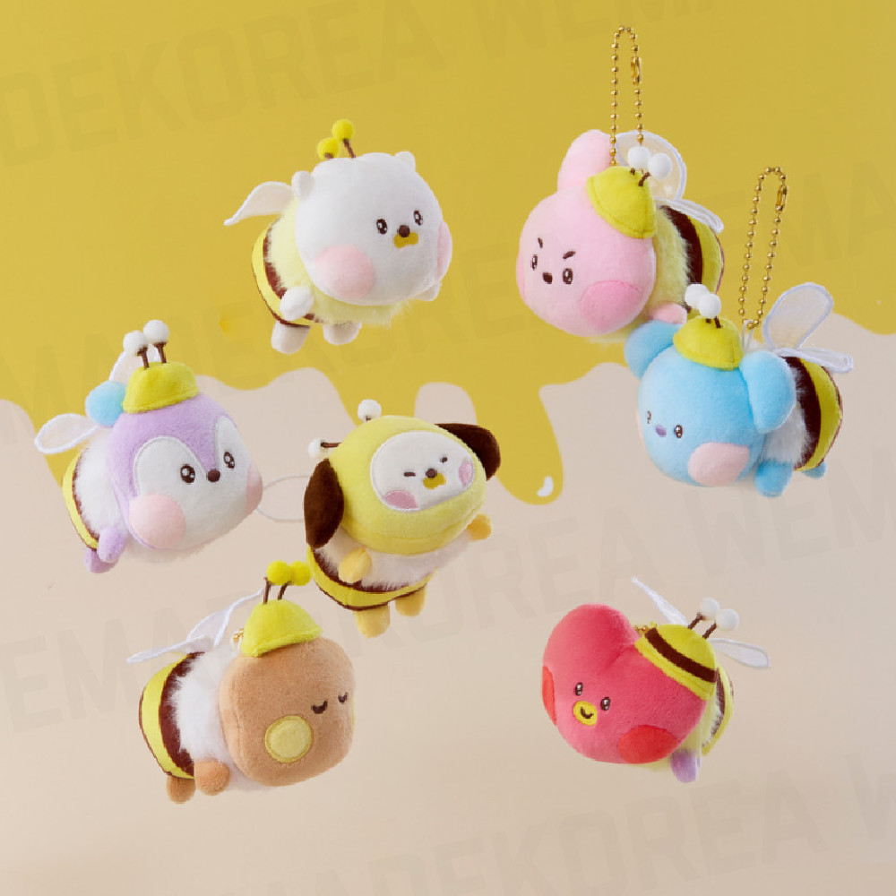 BT21 Character HONEY BEE Edition mini minini Plush Key Ring Official K-POP Goods
