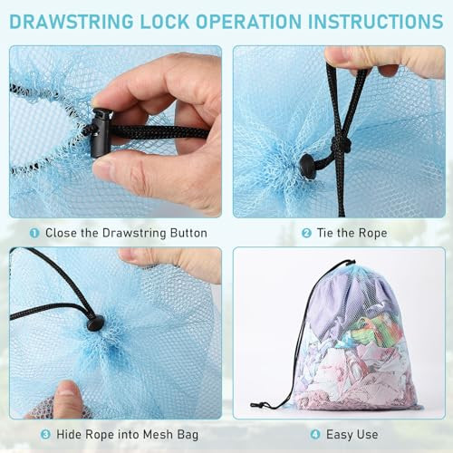 10Pcs Mesh Drawstring Bag Mesh Laundry Bag Nylon Mesh Bag 10pcs Multicolor