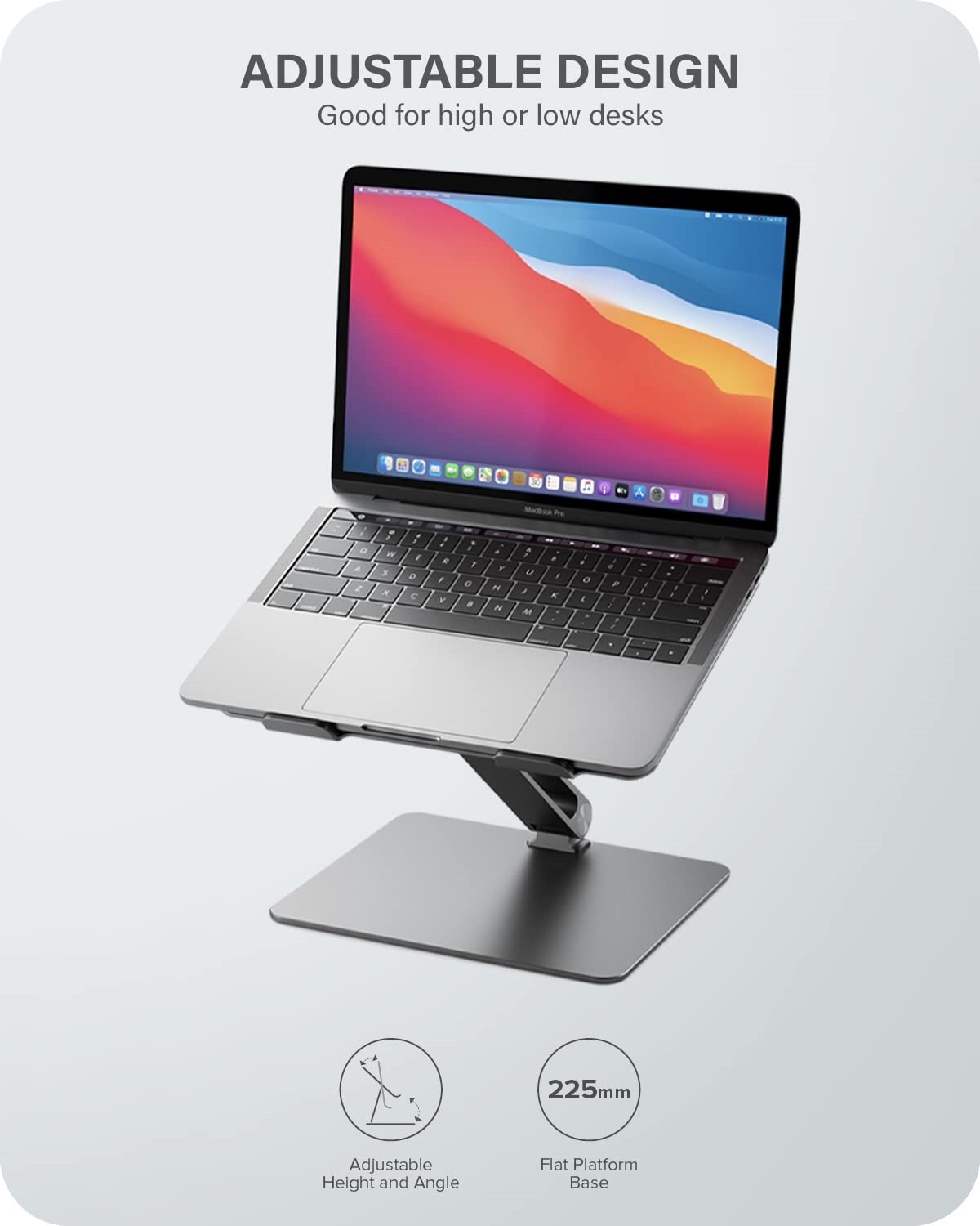 ALOGIC Elite Adjustable Laptop Stand, Ergonomic Riser Aluminium Design, Portable