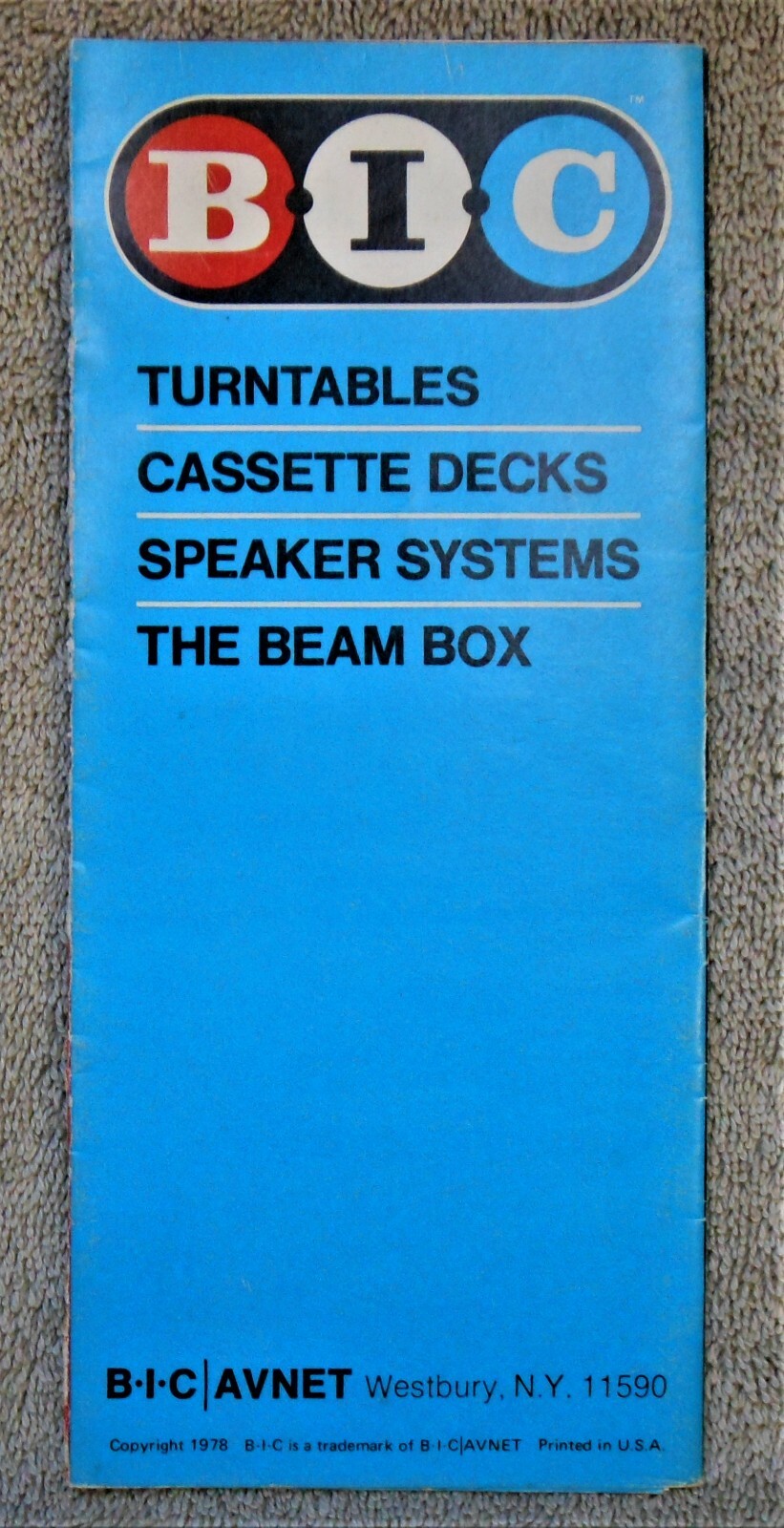 **ORIGINAL** B.I.C. Product Brochure/Catalog - 1978