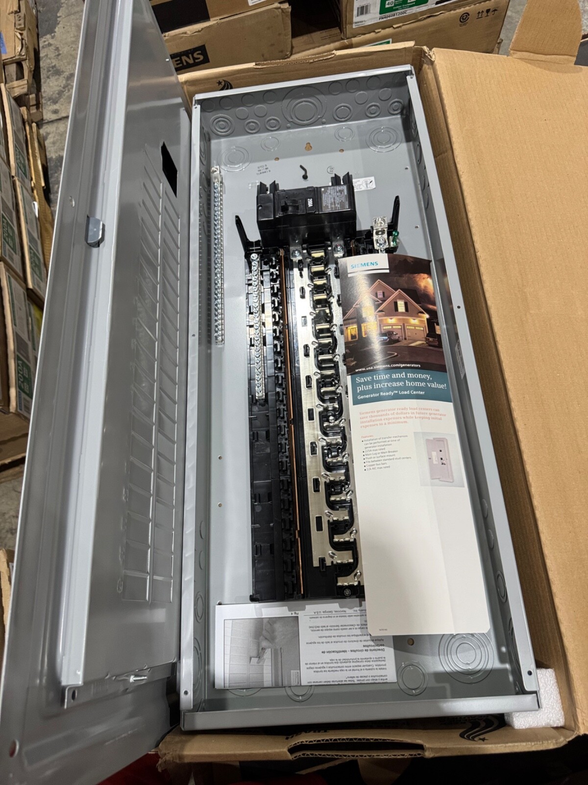 SIEMENS 200 AMP MAIN BREAKER 40 SPACE 120/240V PANEL LOAD CENTER SN4060B1200
