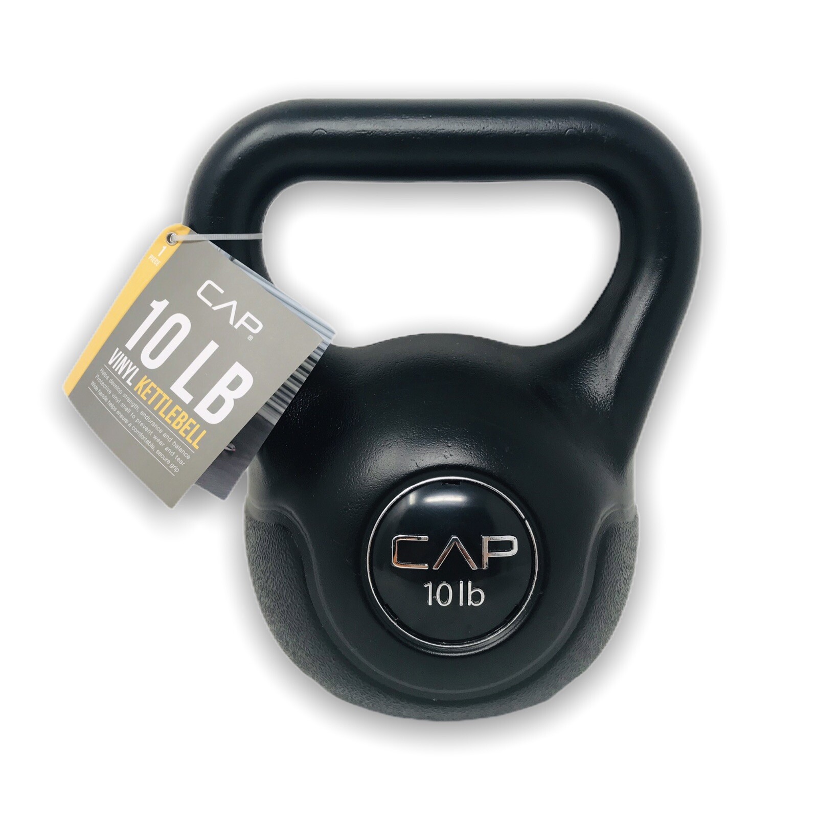 CAP Vinyl Kettlebell 10 lb 4,5 KG Black Pounds Lbs Weight Handle Fit Grip New