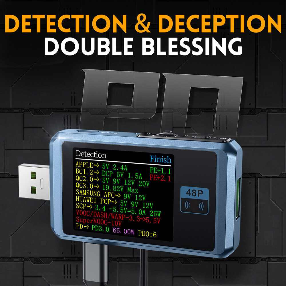FNB48P Bluetooth USB Tester Voltmeter Ammeter Type-C Charge Detection Trigger US