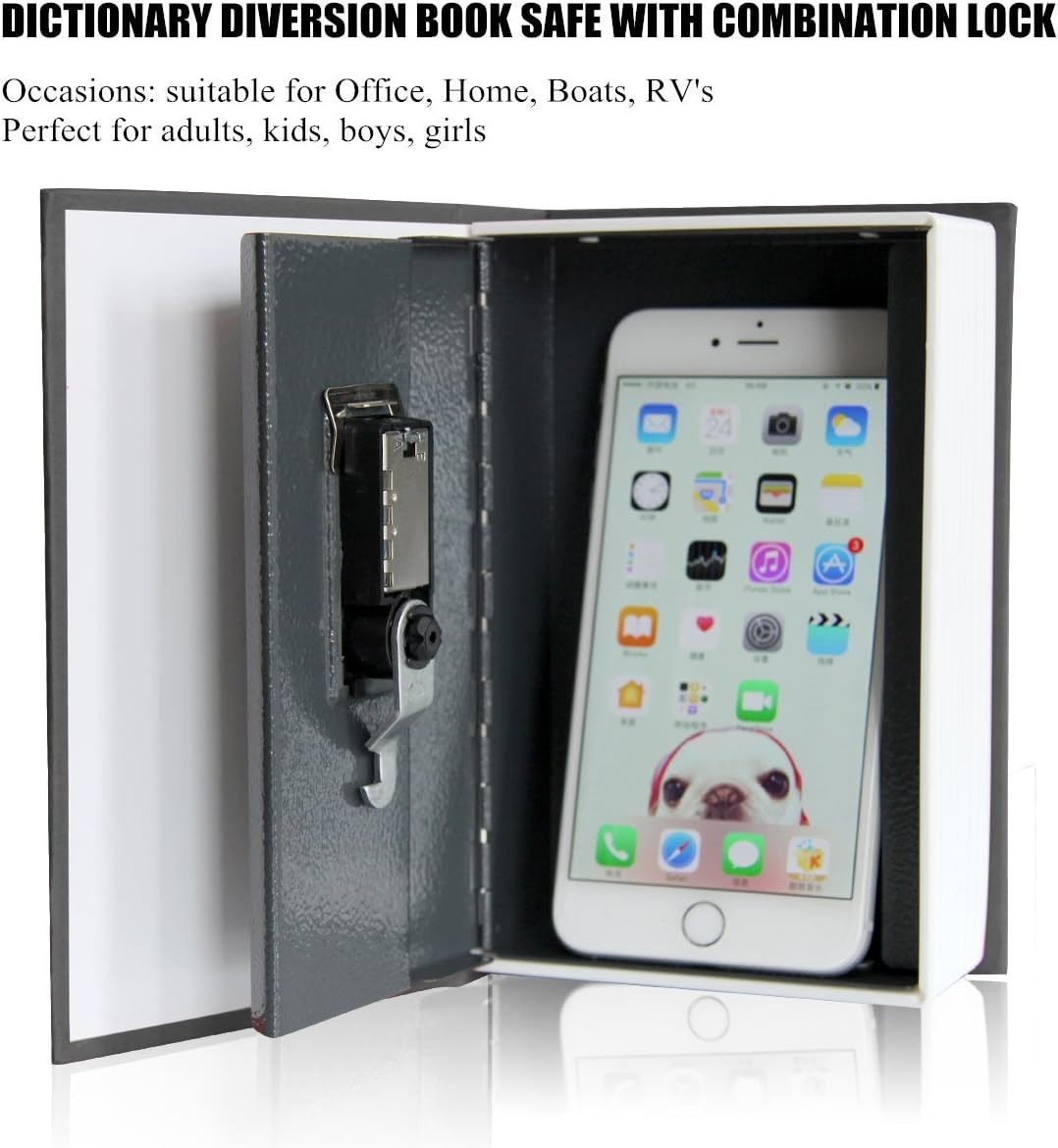 Small Freestanding Book Safe with upgraded Combination Lock for Secure Storage