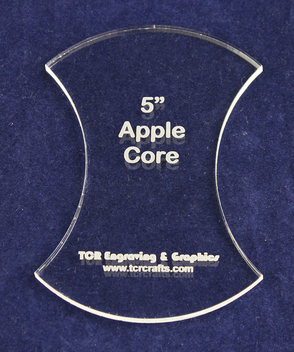 Apple Core 5" - 1/4" Thick -  Clear Acrylic - Long Arm (1/4" foot) or Hand Sew
