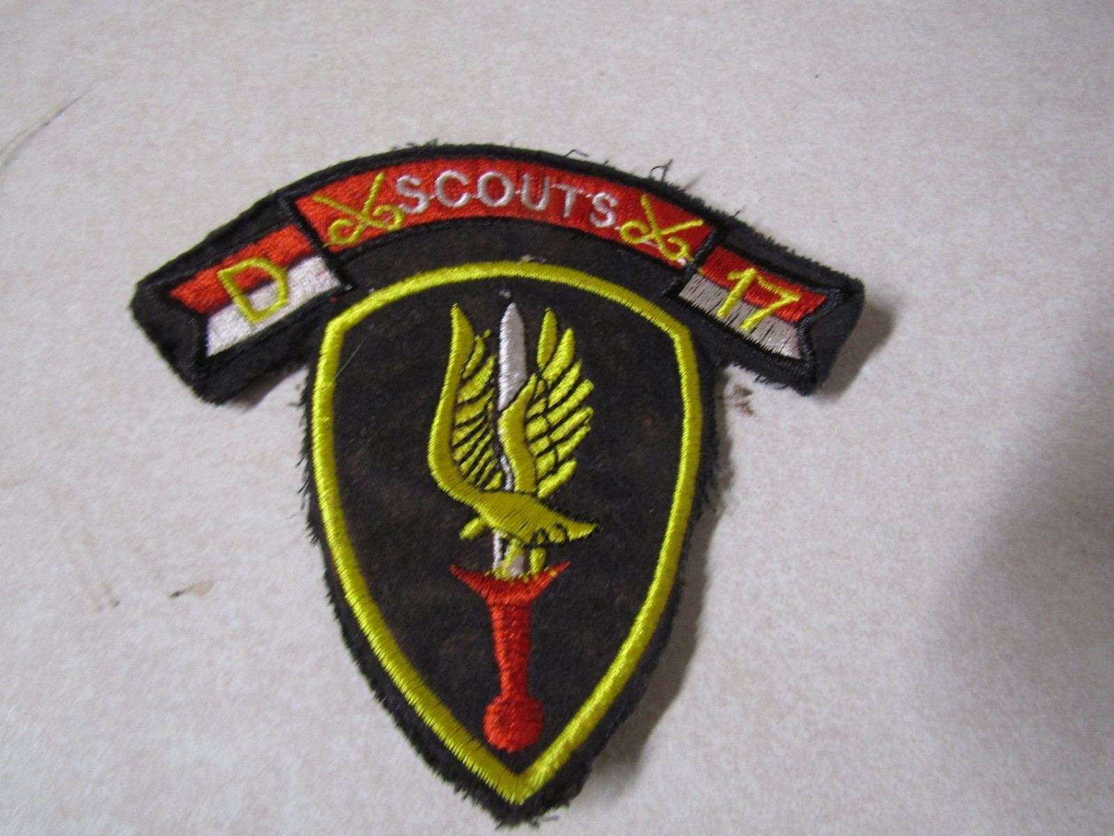 MILITARY PATCH OLD VIETNAM ERA D TROOP SCOUTS 17TH CAVALRY 1ST AVIATION BRIGADE