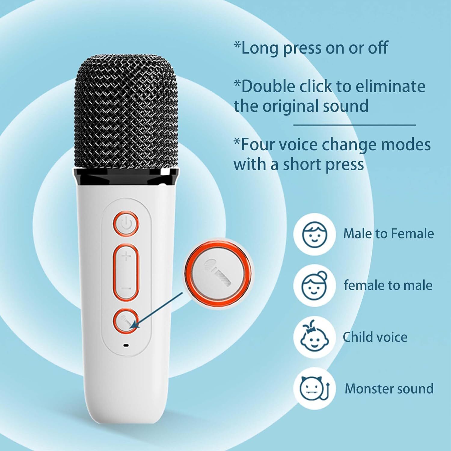 Mini Kids Karaoke Machine Portable Bluetooth Speaker with 2 Wireless Microphone