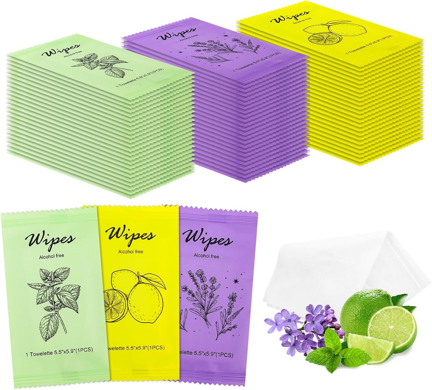 Individual Hand Wipes Wet Wipes Travel Size,Wet Wipes Individually Wrapped Bulk