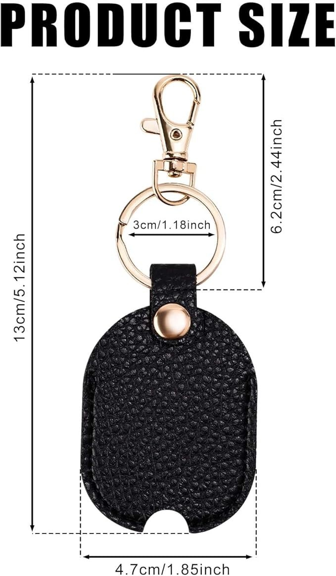 Leather Car Key Sleeve, Broken Loop Replacement PU Keychain Protector With Iron