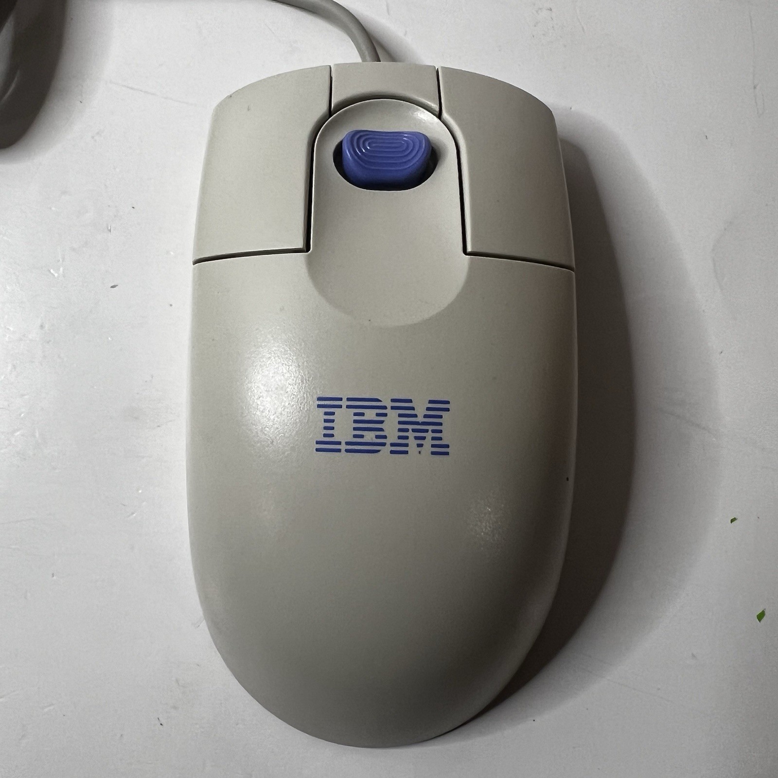 Vintage IBM Mouse MO09K PS/2 ScrollPoint II Ball Retro PC ~ Tan
