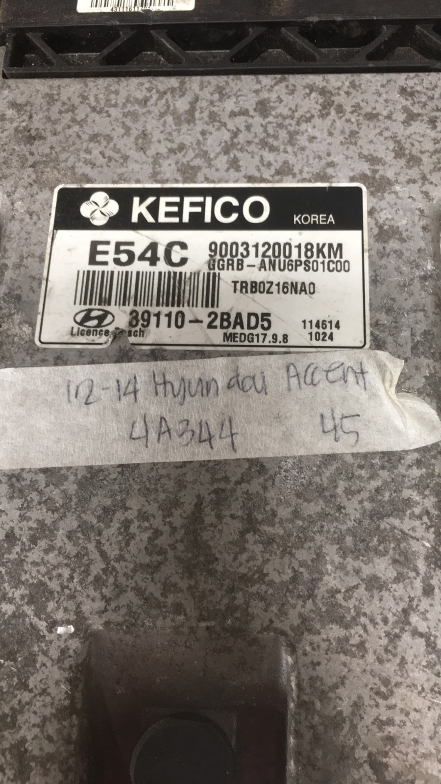 39110-2BAD5 ecm ecu computer 2012-2014 Hyundai Accent