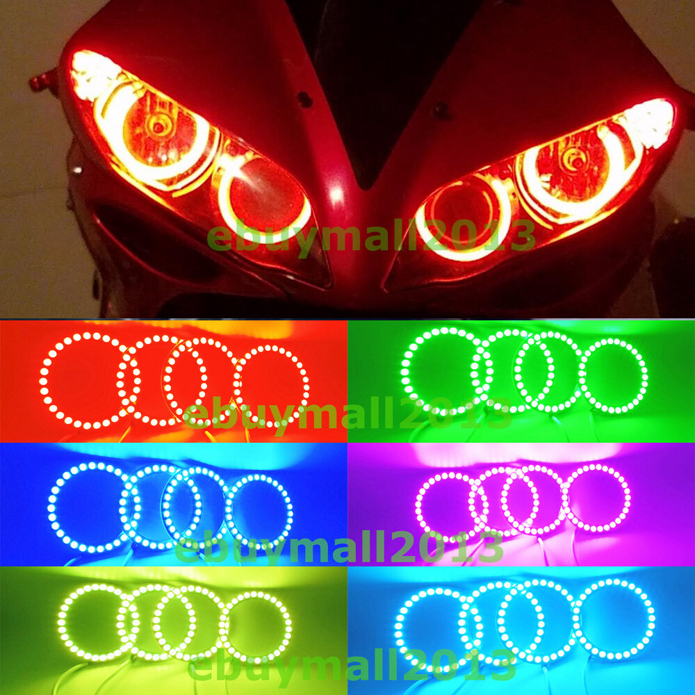 RGB Halo Ring for Yamaha YZF R1 2004-2008 Devil Demon Angel Eyes Flash DRL Lamp