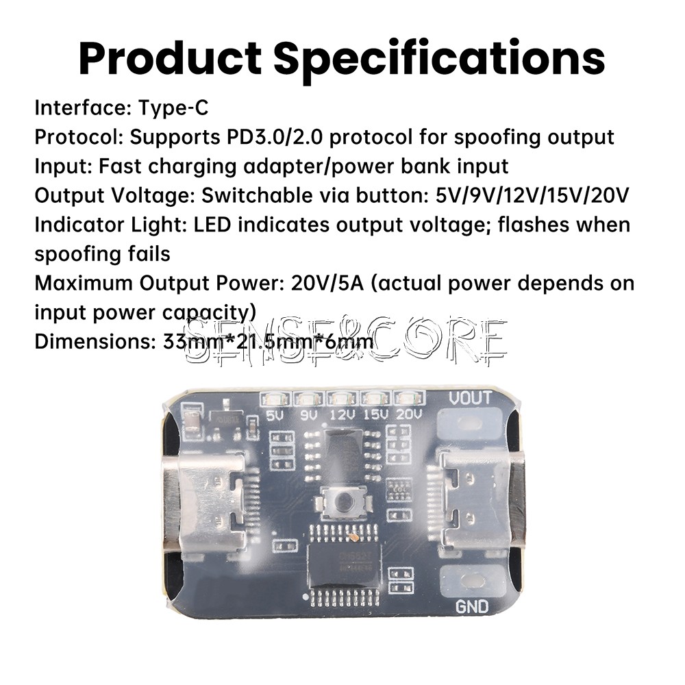 PD2.0/3.0 Fast Charging Decoy Module adjustable voltage Aging Test 5V~20V output