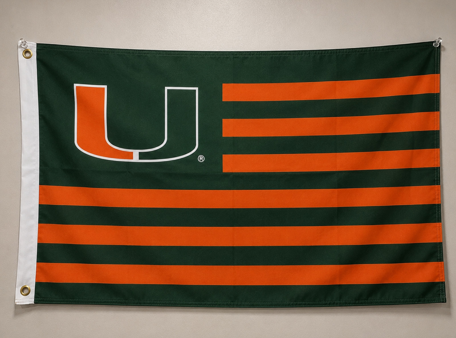 Miami Hurricanes 3x5 Single Sided Banner Flag The Canes Man Cave Flags Banners
