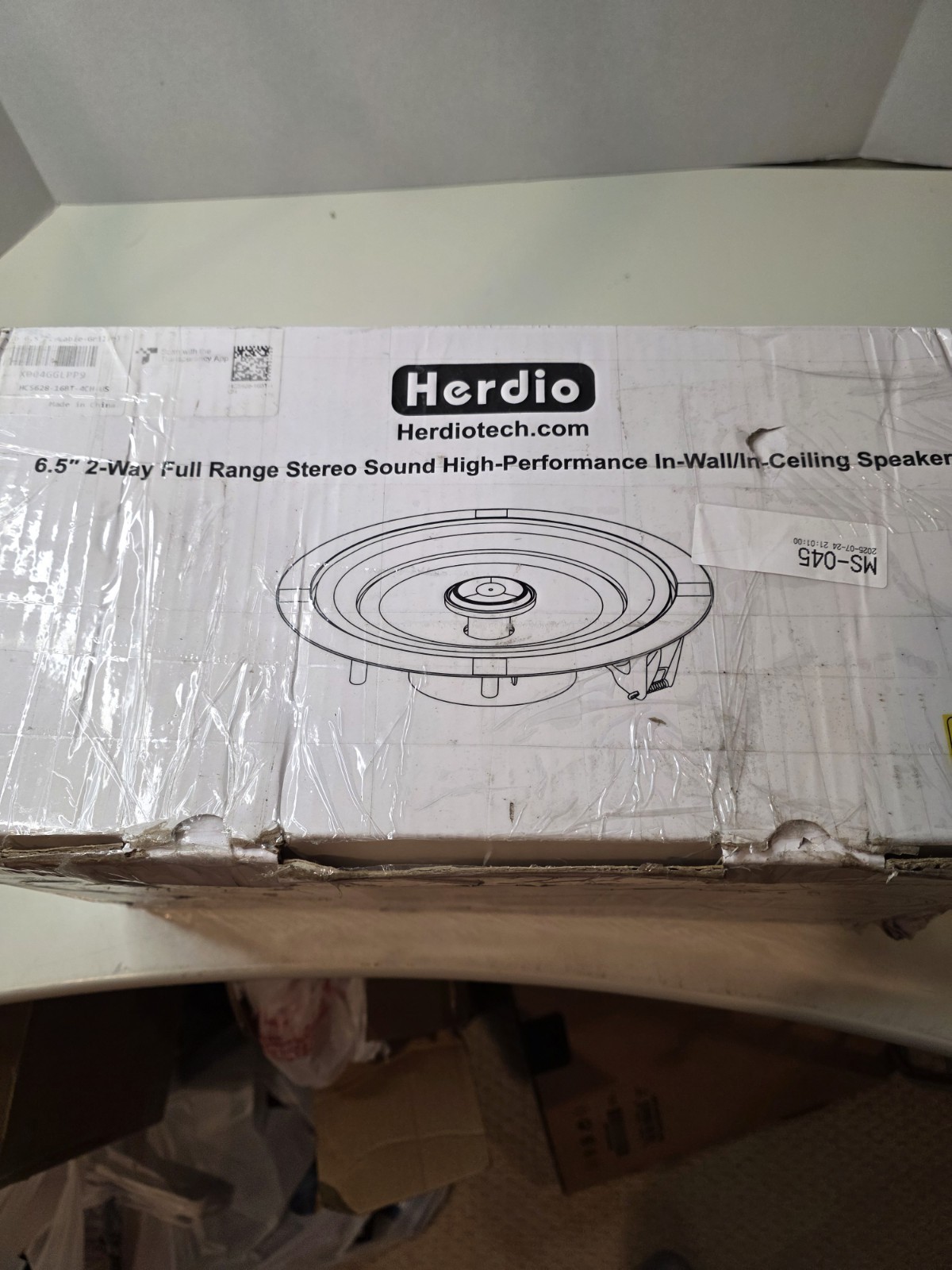 4 Herdio 6.5" 2-Way Full Range Wall/Ceiling Speakers Bluetooth HCS628-16BT